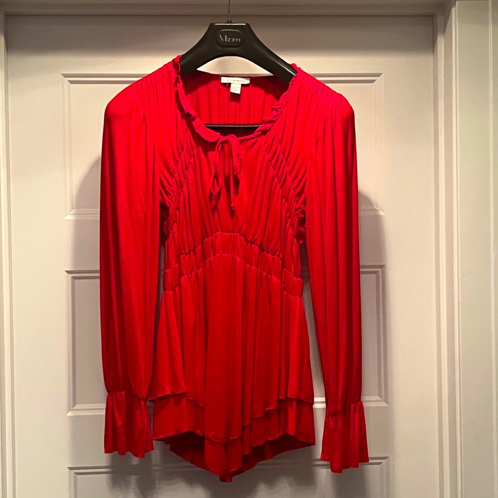 Festive red Boston Proper top, sz XS.